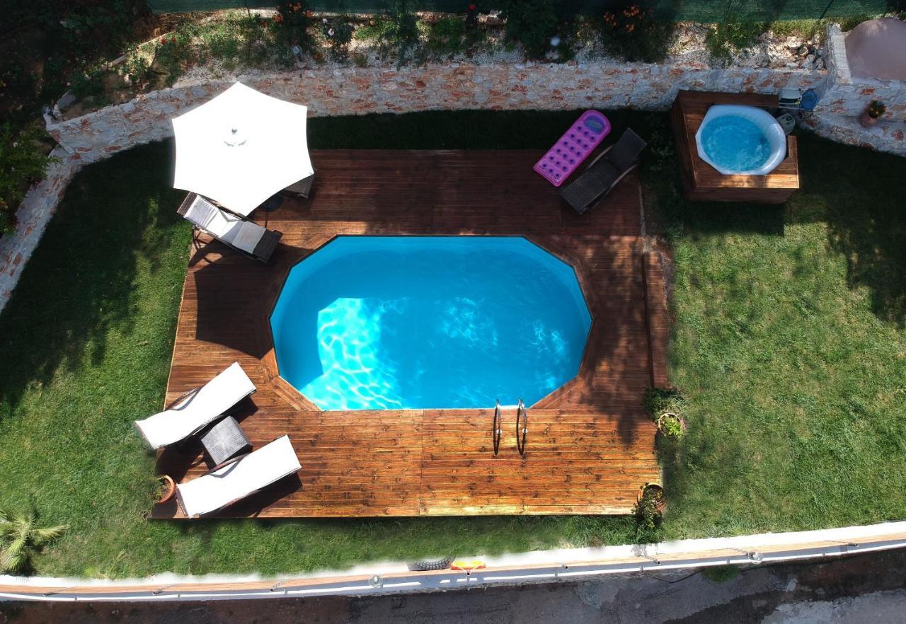 Ampelos Cretan Villa - Private Pool & Heated Ozone Jacuzzi Yerolákkos Eksteriør billede